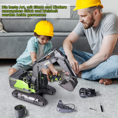 1:14 Excavadora Juguete Grande, 22 Canales Escavadoras Juguetes con todas las funciones, Excavadora Teledirigido RC +2 Baterías+3 Accesorios, Juguetes RC Pala, Gruas de Juguetes Niño 4 6 8 10 14+ Años