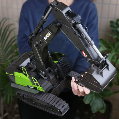1:14 Excavadora Juguete Grande, 22 Canales Escavadoras Juguetes con todas las funciones, Excavadora Teledirigido RC +2 Baterías+3 Accesorios, Juguetes RC Pala, Gruas de Juguetes Niño 4 6 8 10 14+ Años